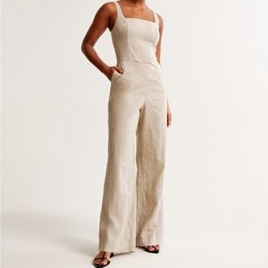 NWT Abercrombie & Fitch Linen Jumpsuit Petite M